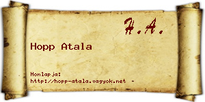 Hopp Atala névjegykártya